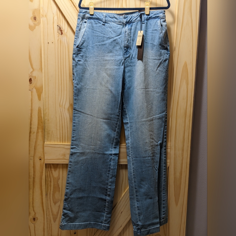 Coldwater Creek TALL SIZE Classic Denim Trouser, Light Wash, Sz 16L, NWT